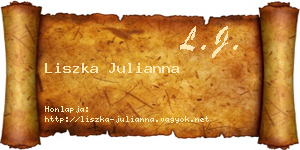 Liszka Julianna névjegykártya